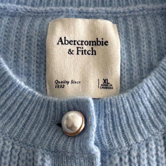 Abercrombie & Fitch Blue Cardigan with Pearl Buttons - Picture 3 of 4